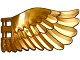 Creature Body Part, Wing 4 x 7 Right with Feathers and Handles for Clips in Pearl Gold