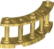 Fence Spindled 4 x 4 x 2 Quarter Round with 3 Studs in Pearl Gold