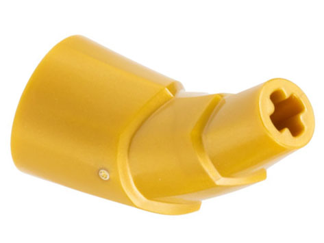 Animal Body Part, Horn Stacked 45 deg. with Axle Connectors in Pearl Gold