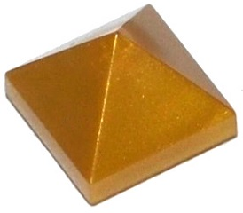 Brick Sloped 45° 1 x 1 x 2/3 Quadruple Convex [Pyramid] in Pearl Gold