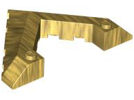 Brick Wedged, Sloped 45° 6 x 8 with Pointed Cutout in Pearl Gold