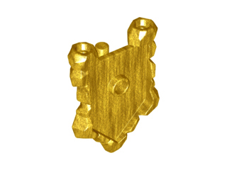 Shield Pentagonal with Rock Edges in Pearl Gold