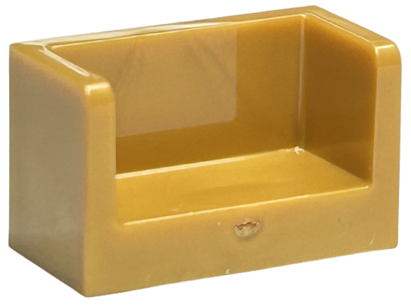 Panel 1 x 2 x 1 with Rounded Corners and 2 Sides in Pearl Gold