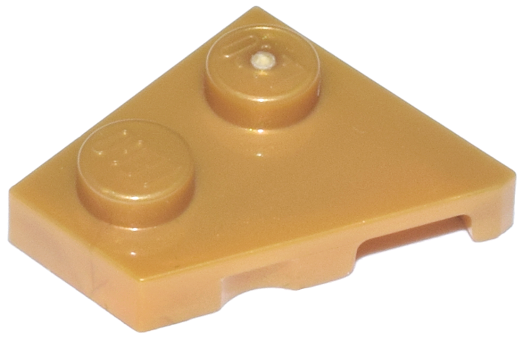 Wedge Plate 2 x 2 Left in Pearl Gold