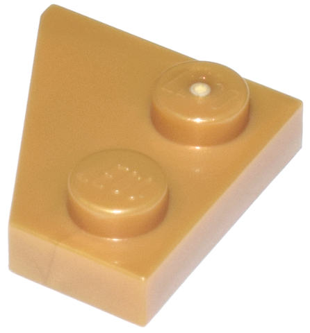 Wedge Plate 2 x 2 Right in Pearl Gold