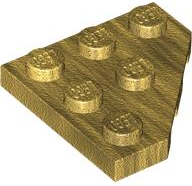 Wedge Plate 3 x 3 Cut Corner in Pearl Gold