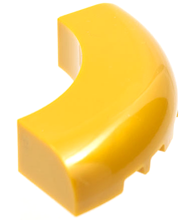Brick Round Corner 5 x 5 x 1 Curved, Bottom Cut Outs, No Studs, 7 Bottom Tubes in Pearl Gold