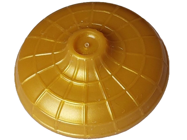 Hat Conical Asian with Raised Center in Pearl Gold