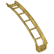 Vehicle Track, Roller Coaster Ramp Large Upper Part, 6 Bricks Elevation in Pearl Gold