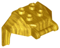 Plate Special, 2 x 2 Studs and Handle, Closed Ends (Mech Chest Plate / Armor) in Pearl Gold