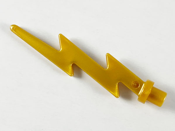 Wave / Lightning Angular, Single in Pearl Gold