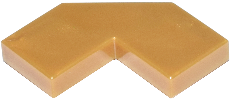 Tile Special 2 x 2 Corner with Cut Corner - Facet in Pearl Gold