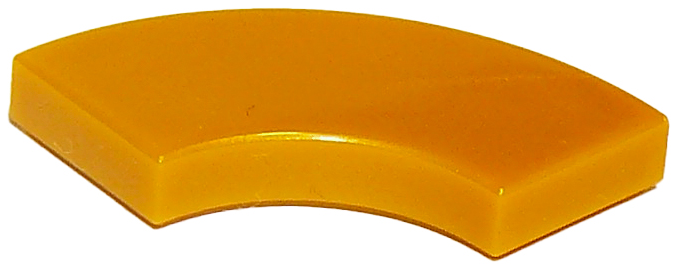 Tile 2 x 2 Curved, Macaroni in Pearl Gold