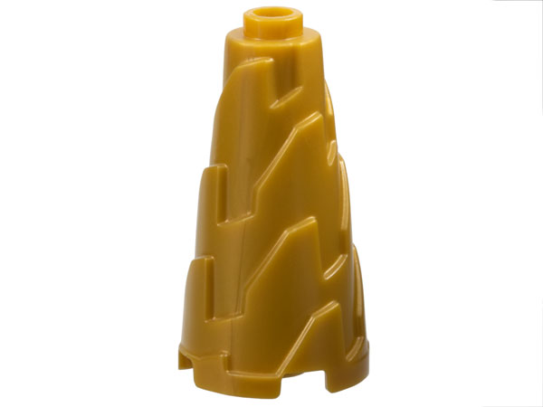Cone 2 x 2 x 3 Jagged in Pearl Gold