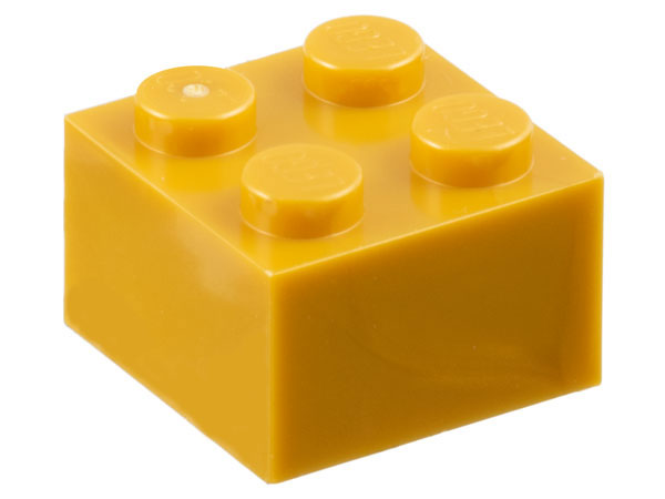 Brick 2 x 2 in Pearl Gold
