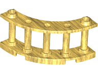 Fence Spindled 4 x 4 x 2 Quarter Round with 2 Studs in Pearl Gold