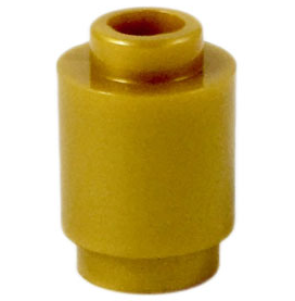Brick Round 1 x 1 Open Stud in Pearl Gold