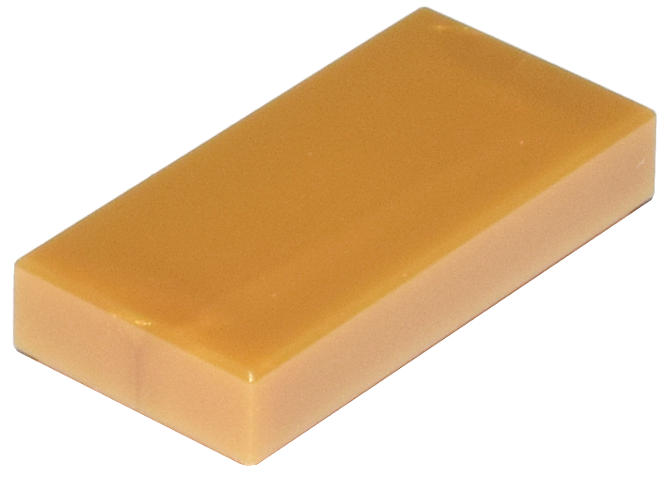 Tile 1 x 2 with Groove in Pearl Gold
