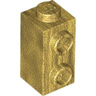 Brick Special 1 x 1 x 1 2/3 with Studs on 1 Side in Pearl Gold