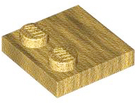 Plate Special 2 x 2 with Only 2 studs in Pearl Gold
