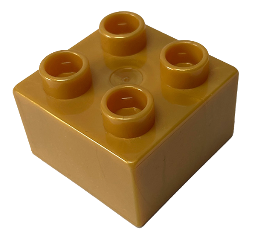 Duplo Brick 2 x 2 in Pearl Gold