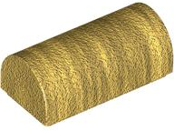 Brick Curved 1 x 2 x 2/3 Double Curved Top, No Studs in Pearl Gold