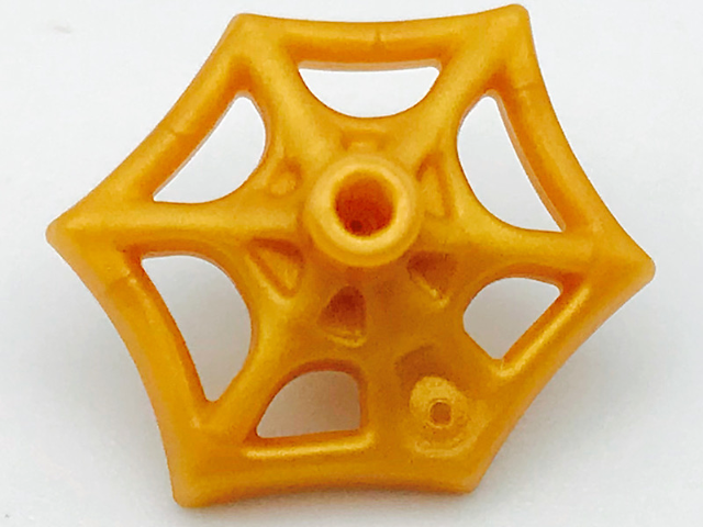Web Effect Small Short Bar on Front and Back in Pearl Gold