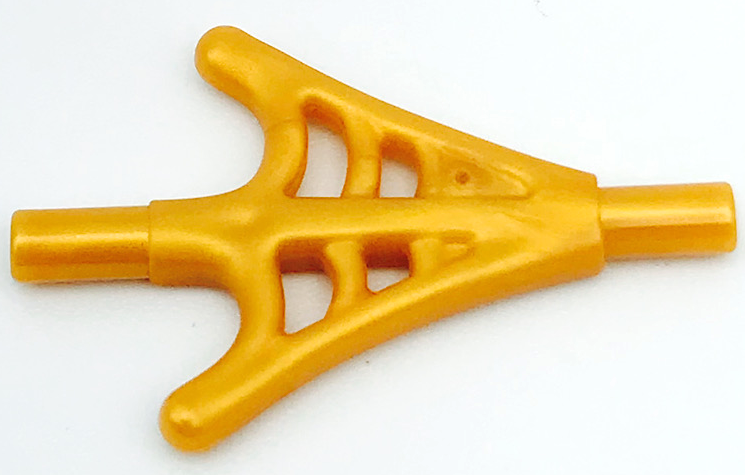 Web Effect Two Branches Bars on Each End in Pearl Gold