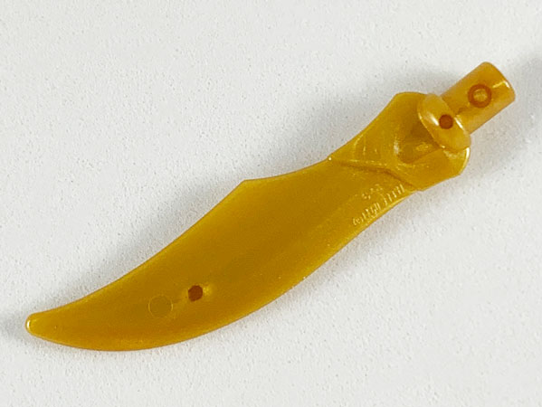 Weapon Sword Curved Blade with Bar in Pearl Gold