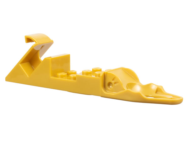 Launcher, Dragon Slider, 2 x 9 with Ring / Lower Jaw, Trigger Hook, Minifig Holder in Pearl Gold