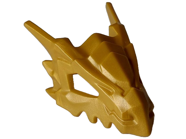 Creature Body Part, Dragon Head Upper Jaw, Hollow Eyes, Spikes in Pearl Gold