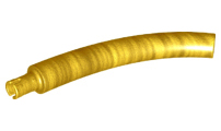 Animal Body Part / Plant, Tail / Neck / Branch / Trunk, Middle Section with Pin, Round Pin Hole in Pearl Gold
