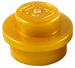 Plate Round 1 x 1 with Solid Stud in Pearl Gold