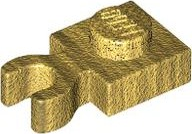 Plate Special 1 x 1 with Clip Vertical [Thick Open O Clip] in Pearl Gold