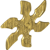Large Figure Weapon 6 Blade Ninja Star / Shuriken in Pearl Gold