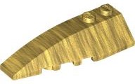 Brick Wedged, Curved 6 x 2 Left, Inner Ridges in Pearl Gold