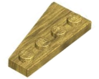 Wedge Plate 4 x 2 Right in Pearl Gold