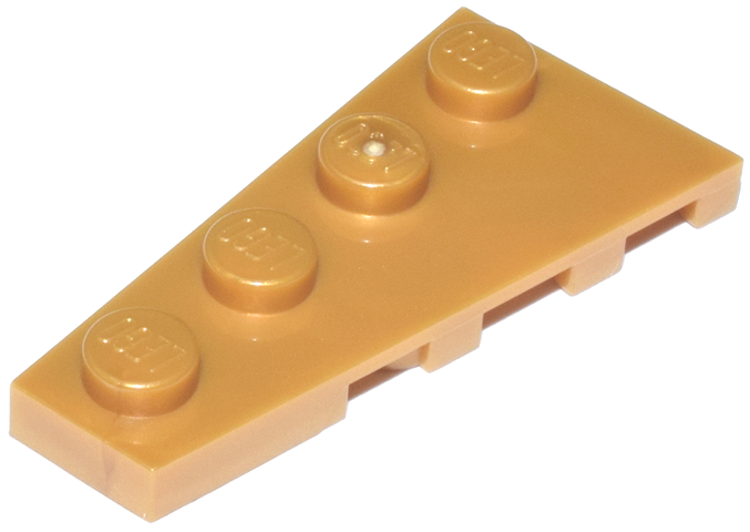 Wedge Plate 4 x 2 Left in Pearl Gold
