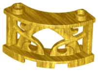 Fence Decorative 3 x 3 x 2 Quarter Round with 2 Studs in Pearl Gold