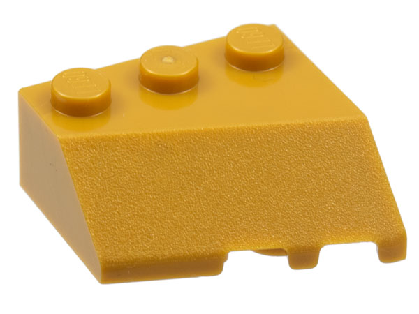 Brick Wedged, Sloped 45° 3 x 3 Left in Pearl Gold