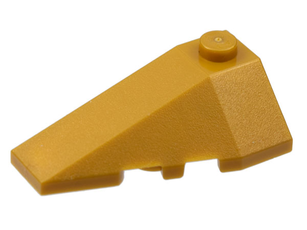 Brick Wedged, Sloped 4 x 2 Triple Left in Pearl Gold