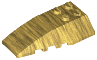 Brick Wedged, Curved 6 x 4 Triple in Pearl Gold