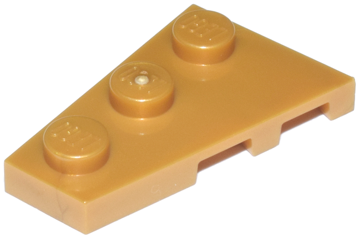 Wedge Plate 3 x 2 Left in Pearl Gold