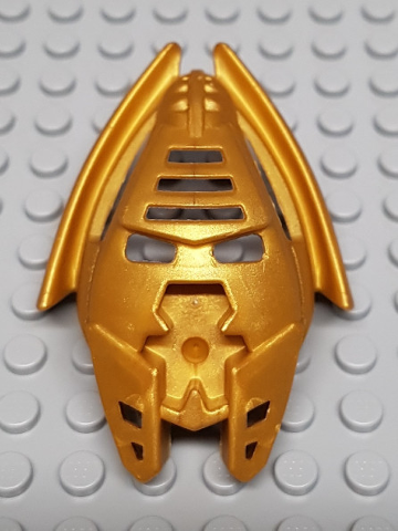 Large Figure Mask Kraahkan, 4 hole chin in Pearl Gold