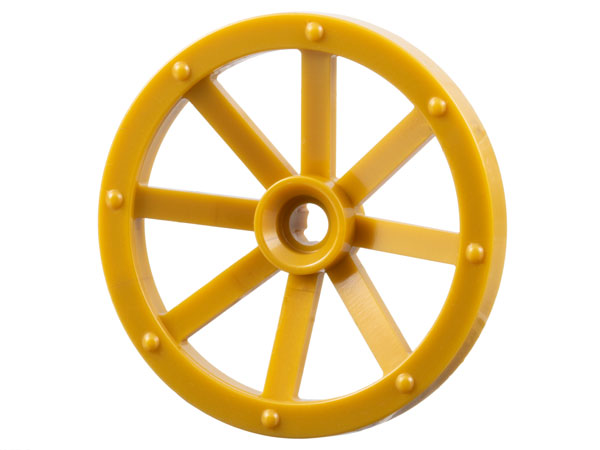 Wheel Wagon Large (33mm D.), hole notched for wheels holder pin in Pearl Gold