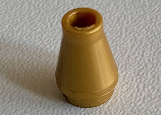 Cone 1 x 1 [No Top Groove] in Pearl Gold