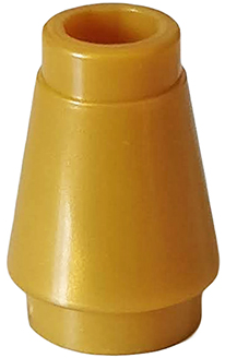 Cone 1 x 1 [Top Groove] in Pearl Gold