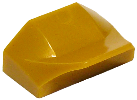 Brick Wedged, Curved 1 x 2 x 2/3 No Studs, Wing End in Pearl Gold