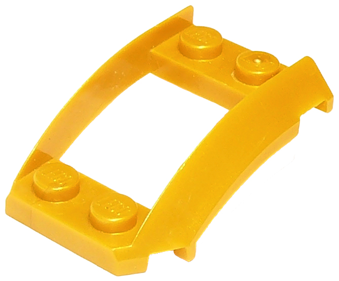 Wheel Arch, Curved Wedge 4 x 3 with 2 x 2 Opening and 4 Studs in Pearl Gold