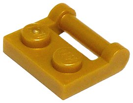 Plate Special 1 x 2 [Side Handle Closed Ends] in Pearl Gold